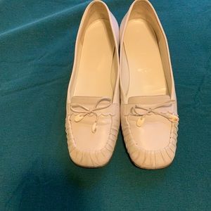 Channel white mocasins/loafers, size 38H